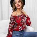 Clasi Blusa con estampado floral de hombros descubiertos