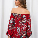 Clasi Blusa con estampado floral de hombros descubiertos