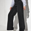 EZwear Jeans con estampado de mariposa de pierna ancha