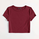 EZwear Camiseta unicolor de cuello redondo
