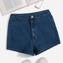 Shorts en mezclilla con cremallera delgado
