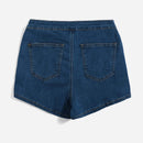 Shorts en mezclilla con cremallera delgado
