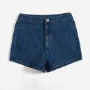 Shorts en mezclilla con cremallera delgado