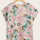 LUNE Top con estampado floral de manga murcielago