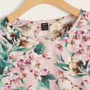 LUNE Top con estampado floral de manga murcielago