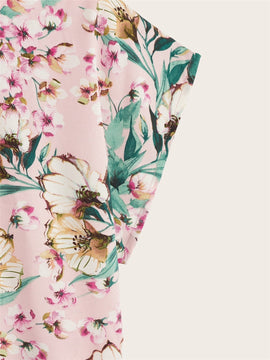 LUNE Top con estampado floral de manga murcielago
