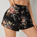 Shorts floral de cintura fruncido