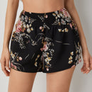 Shorts floral de cintura fruncido