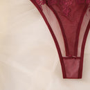 Set de lenceria con bordado de malla transparente con aro