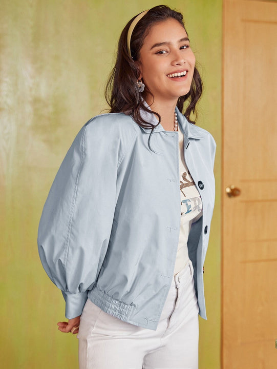 Mulvari Cazadora de manga farol con boton delantero