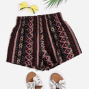 Shorts de cintura fruncido con estampado geometrico