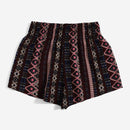 Shorts de cintura fruncido con estampado geometrico