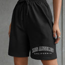 EZwear Shorts con estampado de letra con cordon delantero