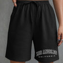 EZwear Shorts con estampado de letra con cordon delantero