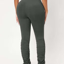 SXY Pantalones apilados de talle alto delgado