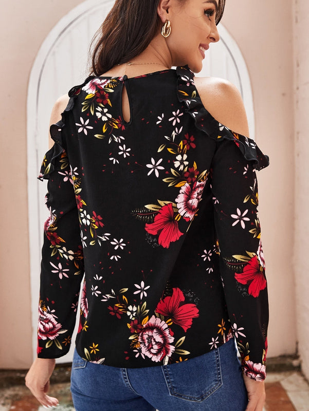Clasi Top de hombros descubiertos con estampado floral