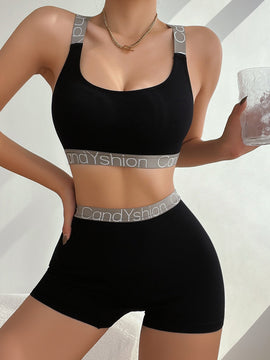 Set de lenceria inconsutil con cinta con letra