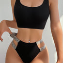 Set de lenceria con cinta con letra inconsutil