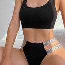 Set de lenceria con cinta con letra inconsutil