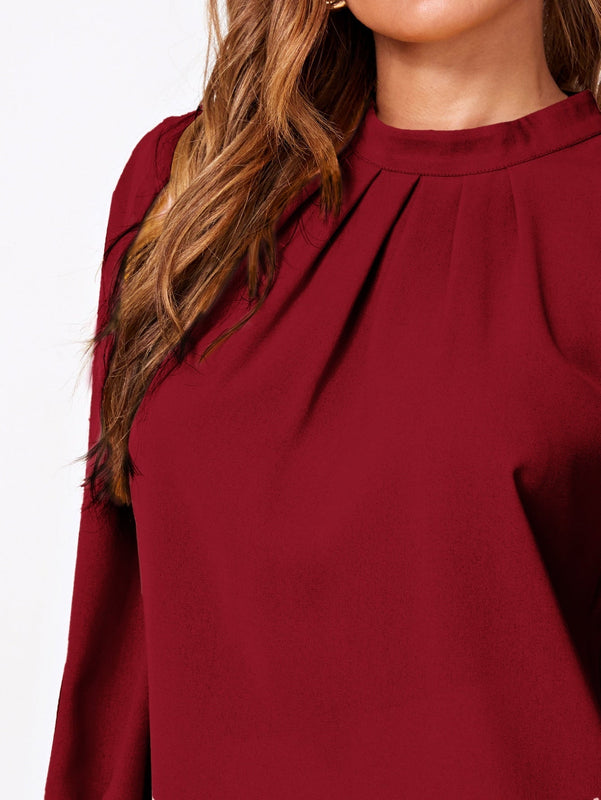 Prive Blusa unicolor fruncido de espalda con abertura de ojo