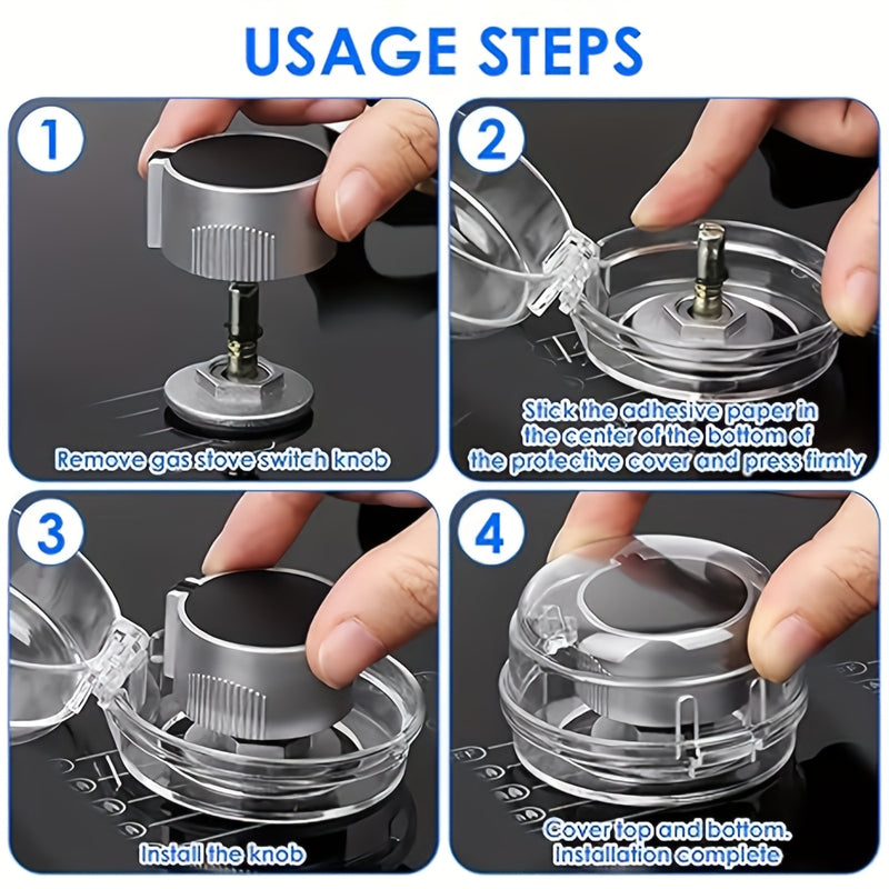 2/4pcs Cubiertas de Plástico Transparente para Perillas de Estufa de Gas, Protectoras para la Seguridad de la Cocina en Casa, Cubierta de Control de Estufa de Gas Antitáctil, Protectores de la Parte Superior de la Estufa