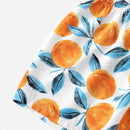 WYWH Shorts de cintura elastica con fruncido con estampado de naranja