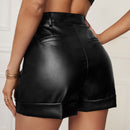 Tall Shorts bajo de doblez con fruncido PU