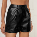 Tall Shorts bajo de doblez con fruncido PU