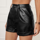 Tall Shorts bajo de doblez con fruncido PU