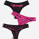 ROMWE Anime 3 piezas Bragas con estampado de dibujos animados