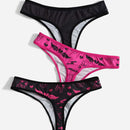 ROMWE Anime 3 piezas Bragas con estampado de dibujos animados