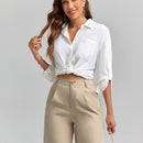 Clasi Shorts bermudas mom de cintura alta con detalles plisados