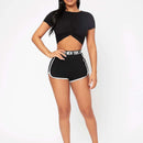 PETITE Shorts con cinta con letra unido en contraste