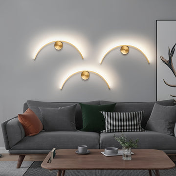 1 paquete de lámpara de pared metálica moderna, lámpara dorada LED, ideal para dormitorio, sala de estar, pasillo, escalera y decoración de hoteles o restaurantes
