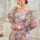 Modely Vestido floral de manga farol