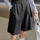 DAZY Pantalones Cortos Plegados Con Bolsillos Oblicuos
