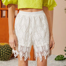 VCAY Shorts bajo de cheuron con encaje