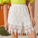 VCAY Shorts bajo de cheuron con encaje