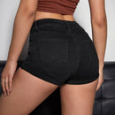 Shorts en mezclilla con lavado bajo de doblez