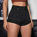 Shorts en mezclilla con lavado bajo de doblez
