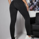 Essnce Pantalones simples y ajustados para mujer de unicolor, ideales para primavera y verano