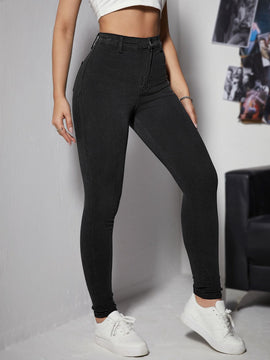 Essnce Pantalones simples y ajustados para mujer de unicolor, ideales para primavera y verano