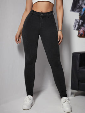 Essnce Pantalones simples y ajustados para mujer de unicolor, ideales para primavera y verano