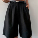 DAZY Pantalones Cortos Plegados Con Bolsillos Oblicuos