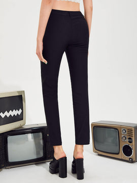 ICON Pantalones con estampado de mariposa con abertura