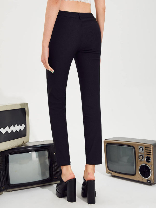 ICON Pantalones con estampado de mariposa con abertura