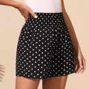 Shorts con estampado de lunares con fruncido