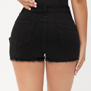 PETITE Shorts en mezclilla con cinturon con hebilla bajo crudo