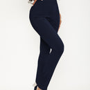 Sxy pantalones largos informales de unicolor con dobladillo dividido para mujeres