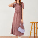 Vestido de manga farol jaspeado